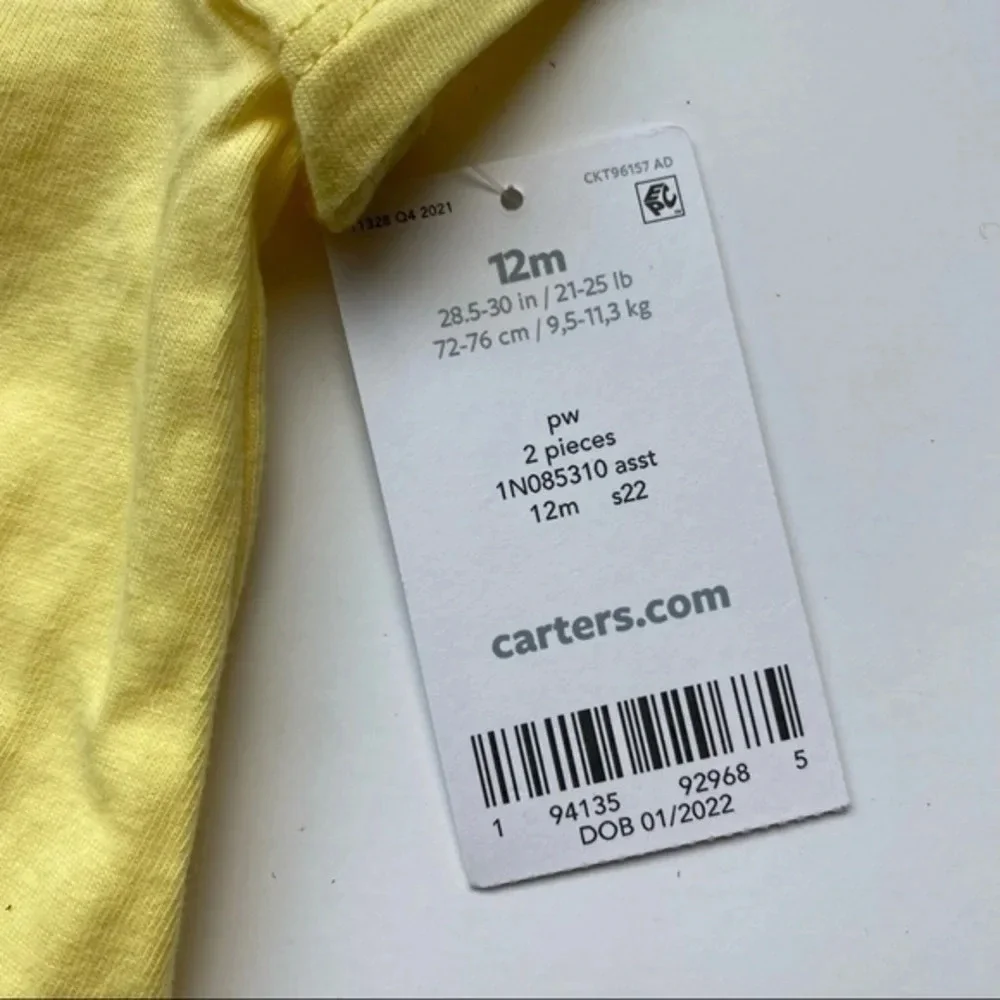 Carters • NWT Yellow Floral Flamingo Shirt Shorts Set